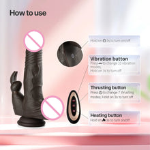Load image into Gallery viewer, Hot Daddy how to use: vibration, thrusting and heating buttons
