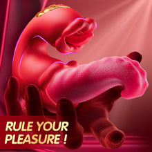 Load image into Gallery viewer, Medusa double tongue vibrator held in hand
